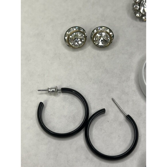 Earrings with Pearls and Rhinestones Costume Jewelry Untested Lot of 6 pair - Picture 2 of 5
